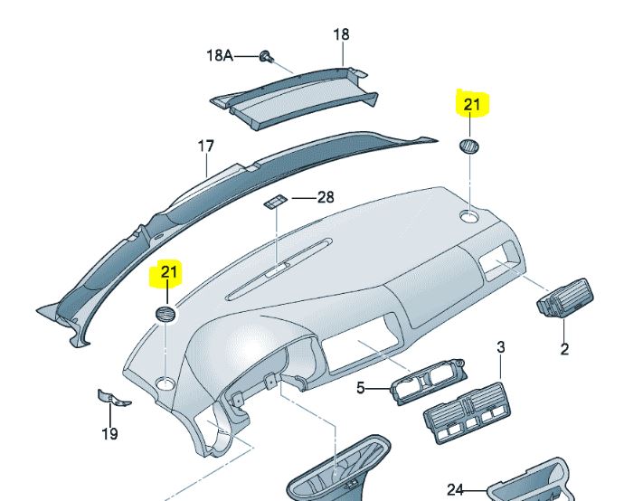 VW MK4 R32 Dash Insert