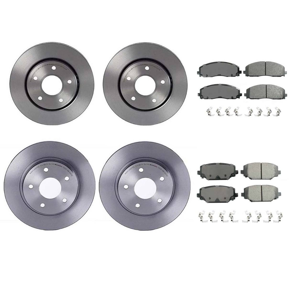 Volkswagen Disc Brake Pad and Rotor Kit – Front and Rear (302mm) (305mm) (Ceramic) (ProACT) 7B0615301C