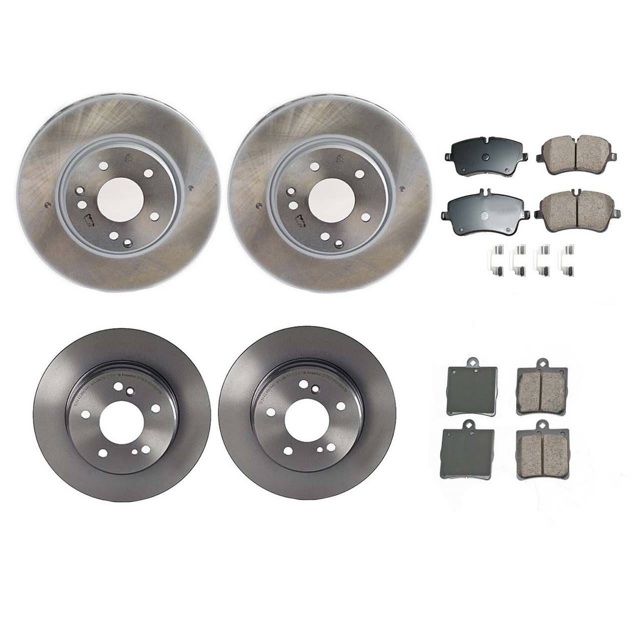 Mercedes-Benz Disc Brake Pad and Rotor Kit – Front and Rear (300mm) (278mm) (Ceramic) (EURO) 2034210512