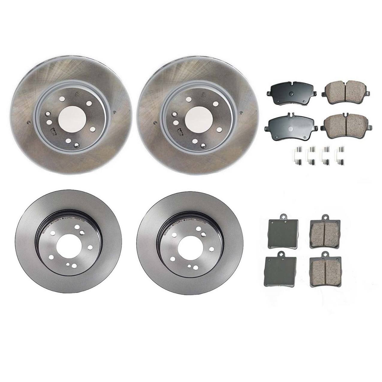 Mercedes-Benz Disc Brake Pad and Rotor Kit – Front and Rear (300mm) (290mm) (Ceramic) (EURO) 2034210512