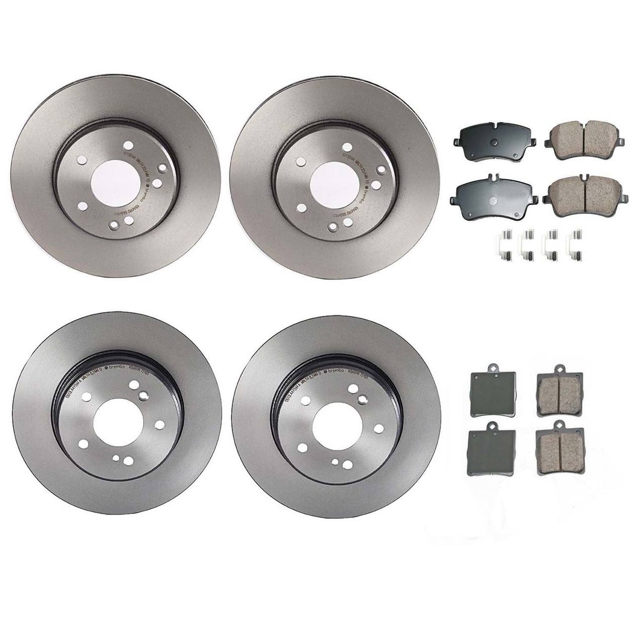 Mercedes-Benz Disc Brake Pad and Rotor Kit – Front and Rear (300mm) (290mm) (Ceramic) (EURO) 2034210312