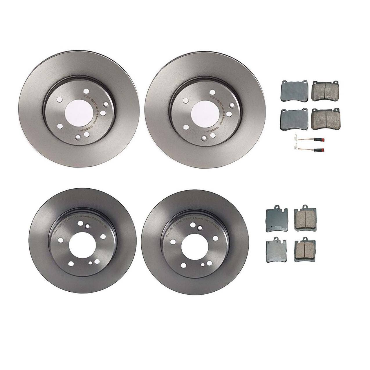 Mercedes-Benz Disc Brake Pad and Rotor Kit – Front and Rear (288mm) (278mm) (Ceramic) (EURO) 2034210312