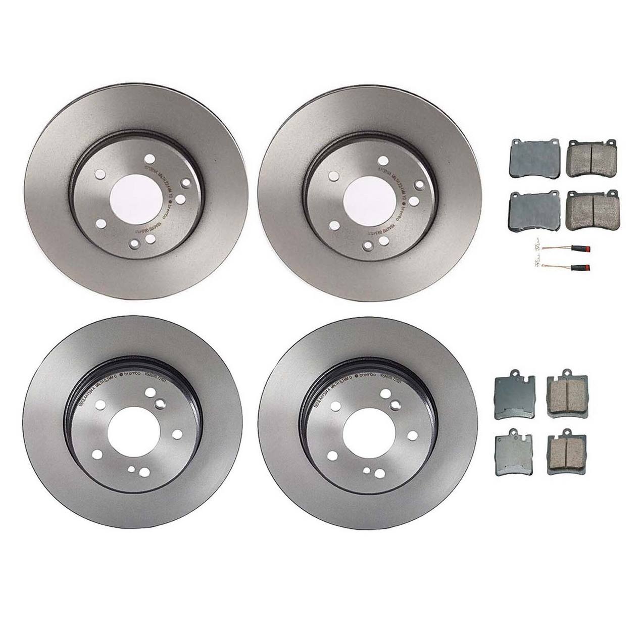 Mercedes-Benz Disc Brake Pad and Rotor Kit – Front and Rear (288mm) (290mm) (Ceramic) (EURO) 2034210312