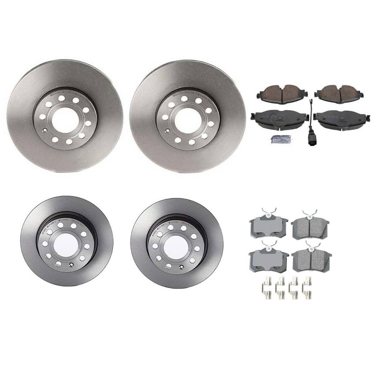 Volkswagen Disc Brake Pad and Rotor Kit – Front and Rear (288mm) (255mm) (Ceramic) (EURO) 5Q0615301H