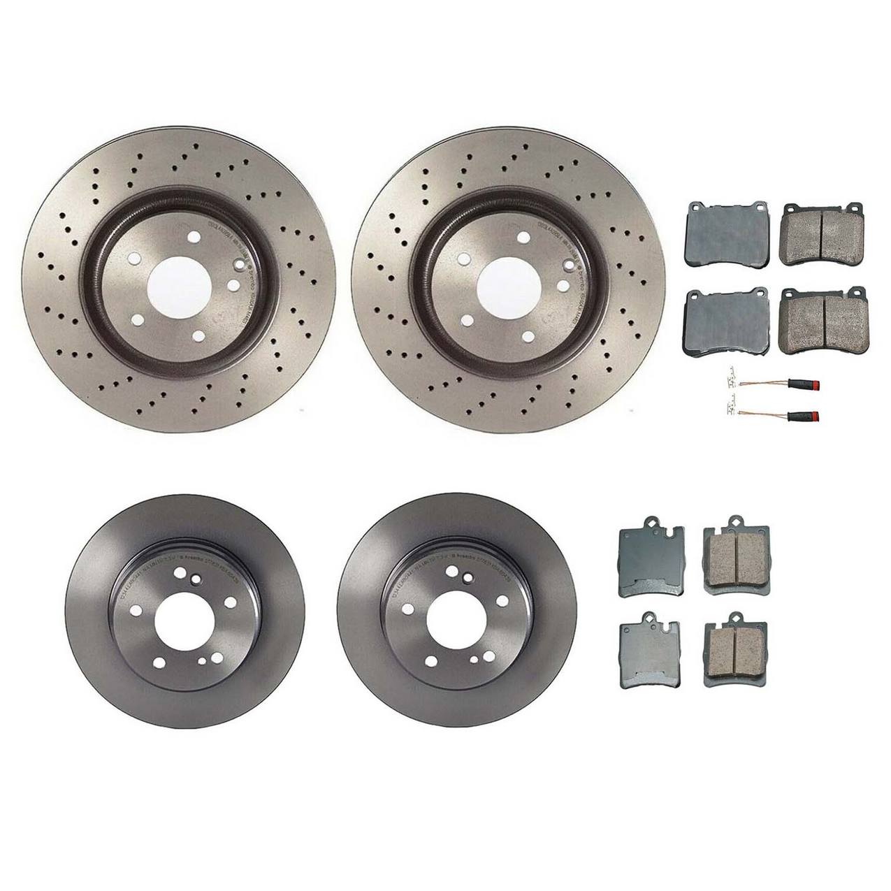 Mercedes-Benz Disc Brake Pad and Rotor Kit – Front and Rear (330mm) (278mm) (Ceramic) (EURO) 2034211312