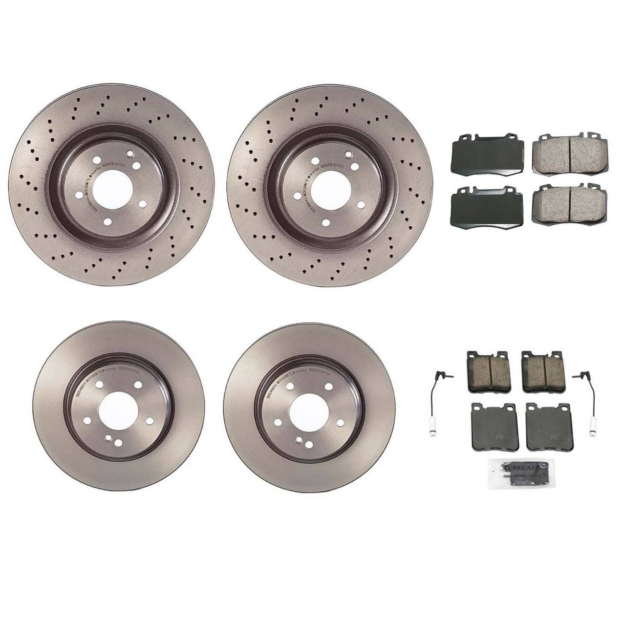 Mercedes-Benz Disc Brake Pad and Rotor Kit – Front and Rear (345mm) (300mm) (Ceramic) (EURO) 2034210912