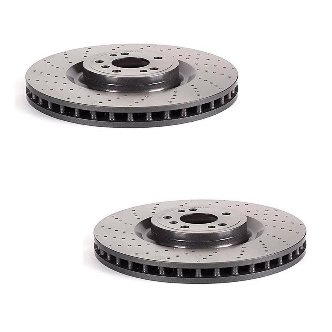 Mercedes-Benz Disc Brake Pad and Rotor Kit – Front and Rear (Cross-Drilled) (375mm) (345mm) (Ceramic) (EURO) 1664211600