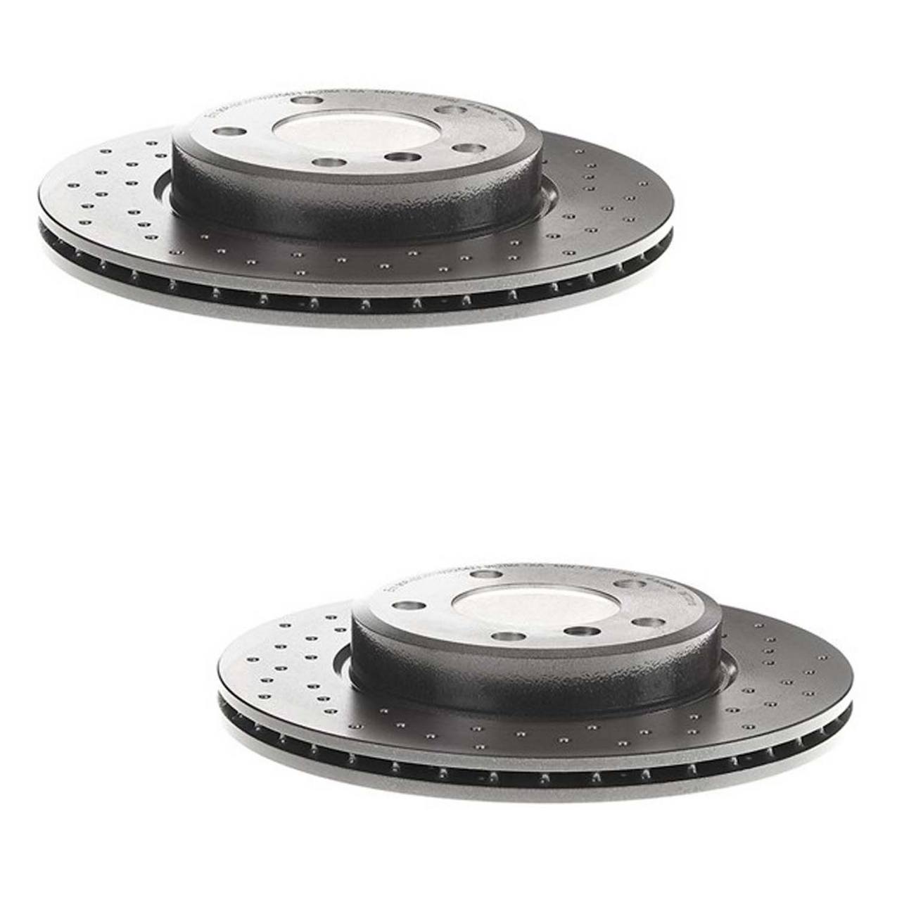 BMW Disc Brake Pad and Rotor Kit – Front and Rear (Xtra) (Cross-Drilled) (300mm) (294mm) (Ceramic) (EURO) 34216864056