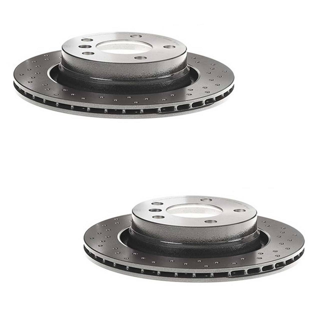 BMW Disc Brake Pad and Rotor Kit – Front and Rear (Xtra) (Cross-Drilled) (300mm) (294mm) (Ceramic) (EURO) 34216864056