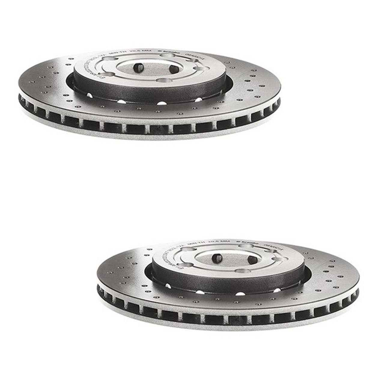 Audi Volkswagen Disc Brake Pad and Rotor Kit – Front and Rear (Xtra) (Cross-Drilled) (312mm) (256mm) (Ceramic) (EURO) 8N0615301A