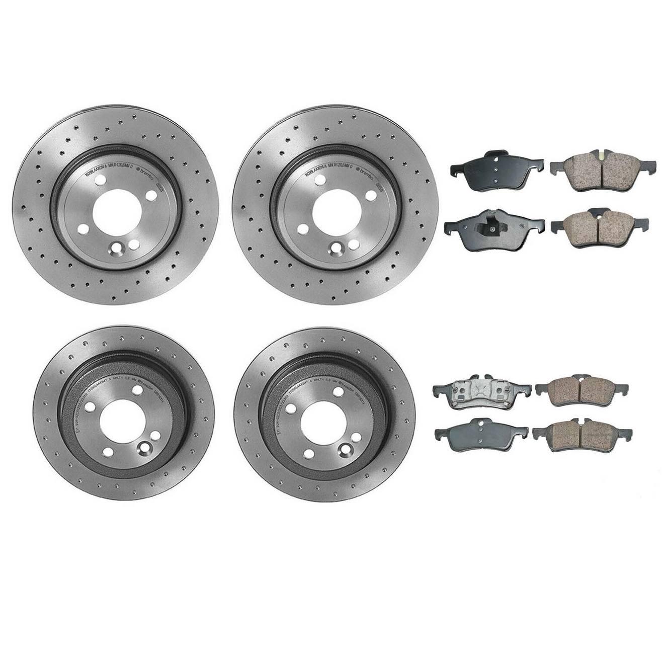 Mini Disc Brake Pad and Rotor Kit – Front and Rear (Xtra) (Cross-Drilled) (276mm) (259mm) (Ceramic) (EURO) 34111502891