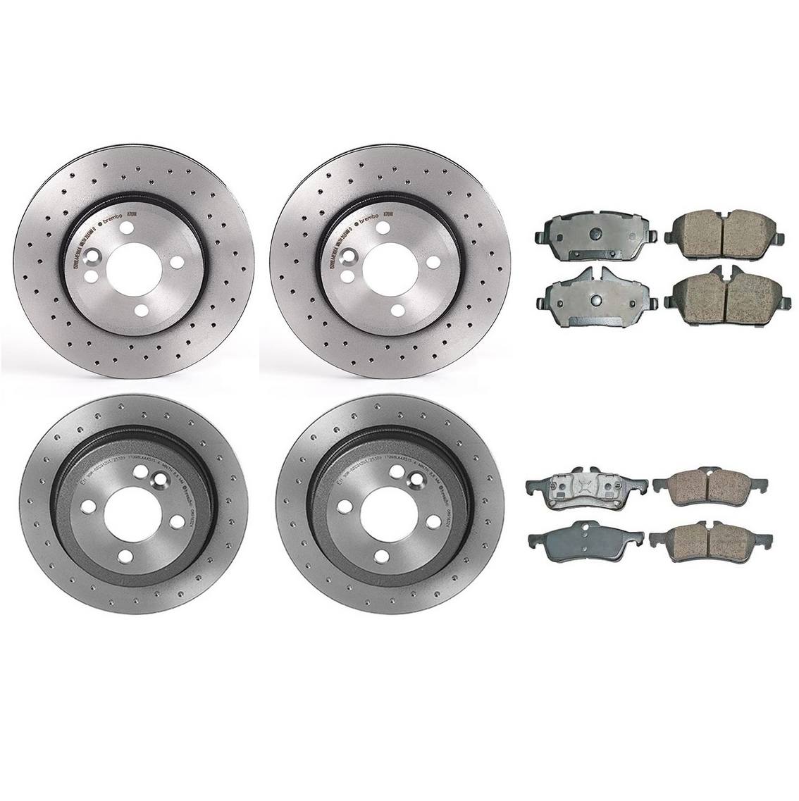 Mini Disc Brake Pad and Rotor Kit – Front and Rear (Xtra) (Cross-Drilled) (280mm/259mm) (Ceramic) (EURO) 34116858651