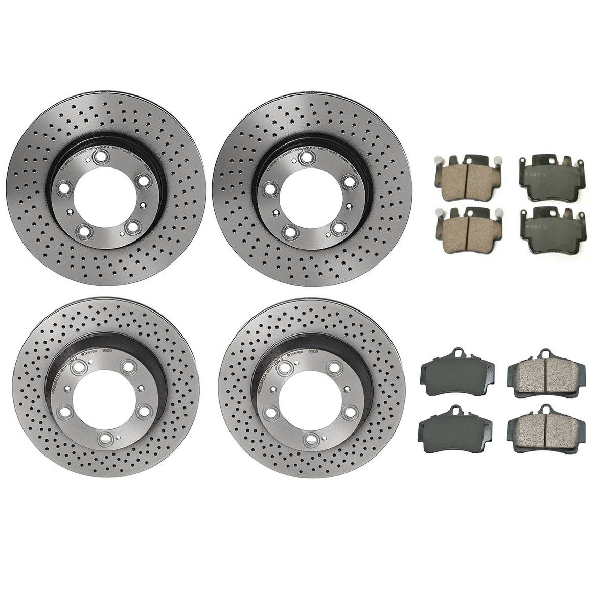 Porsche Disc Brake Pad and Rotor Kit – Front and Rear (318mm/299mm) (Ceramic) (EURO) 99635140602