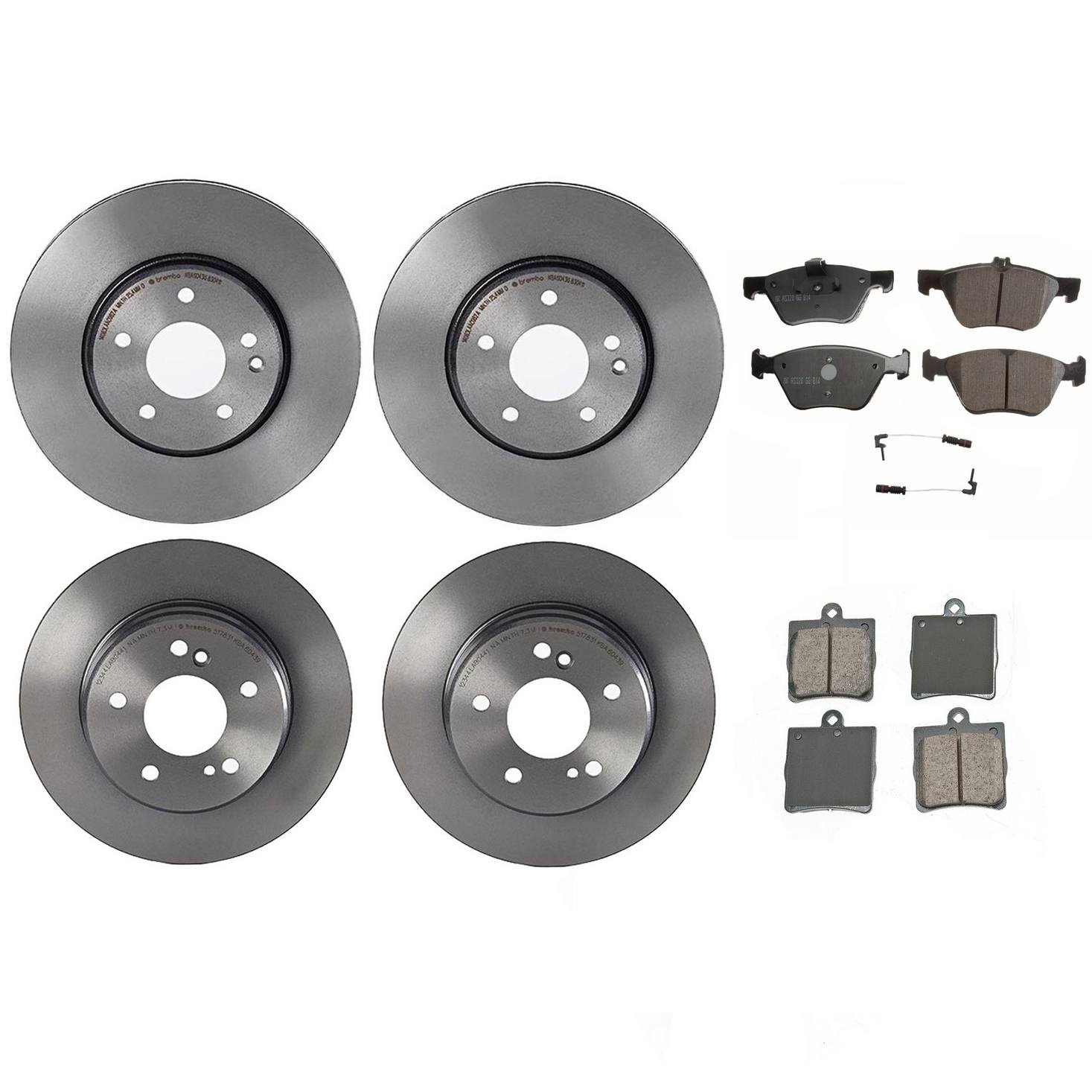 Mercedes-Benz Disc Brake Pad and Rotor Kit – Front and Rear (300mm/278mm) (Ceramic) (EURO) 5098064AC