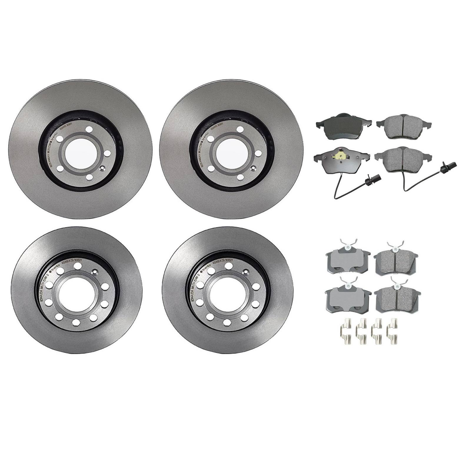 Audi Disc Brake Pad and Rotor Kit – Front and Rear (312mm/255mm) (Ceramic) (EURO) 8E0615301R