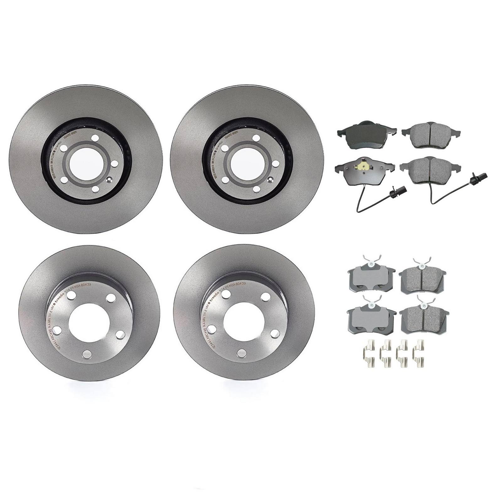 Audi Disc Brake Pad and Rotor Kit – Front and Rear (312mm/245mm) (Ceramic) (EURO) 8E0615301R