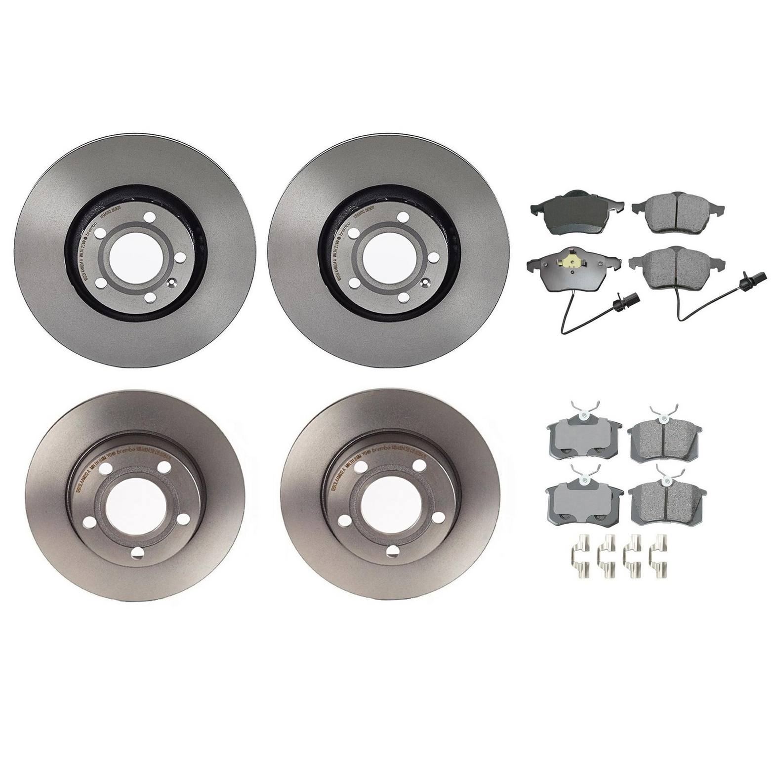 Audi Disc Brake Pad and Rotor Kit – Front and Rear (312mm/255mm) (Ceramic) (EURO) 8E0615301R