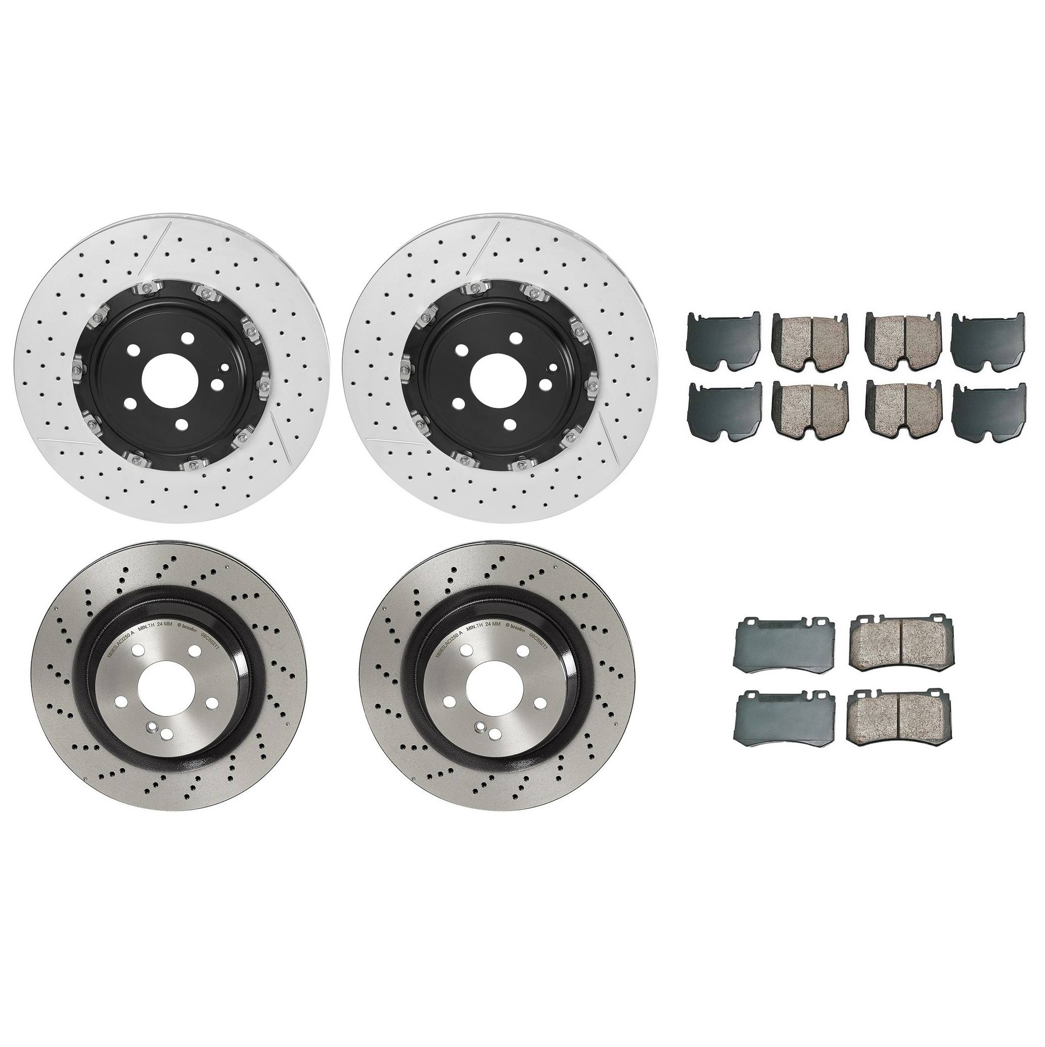 Mercedes-Benz Disc Brake Pad and Rotor Kit – Front and Rear (380mm/330mm) (Ceramic) (EURO) 2304210912