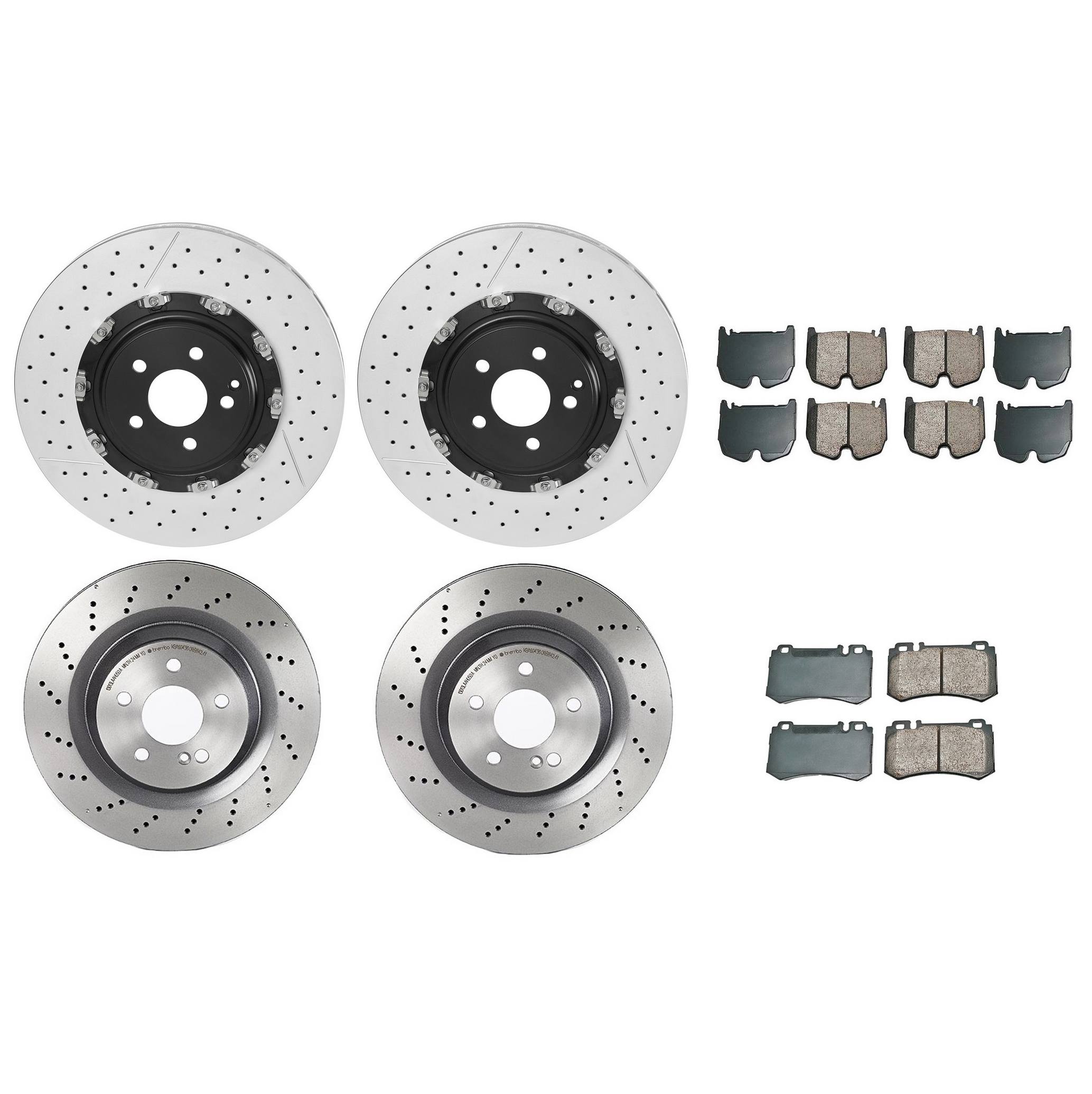 Mercedes-Benz Disc Brake Pad and Rotor Kit – Front and Rear (380mm/330mm) (Ceramic) (EURO) 2304210912