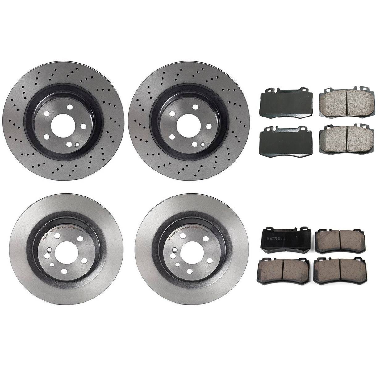 Mercedes-Benz Disc Brake Pad and Rotor Kit – Front and Rear (345mm/330mm) (Ceramic) (EURO) 2204211112