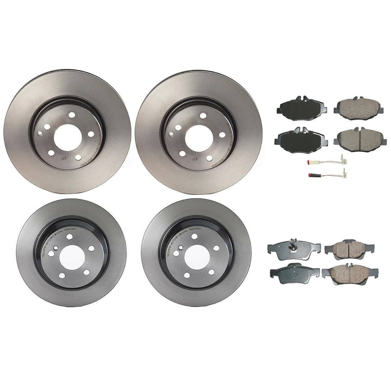 Mercedes-Benz Disc Brake Pad and Rotor Kit – Front and Rear (312mm/300mm) (Ceramic) (EURO) 2114210912