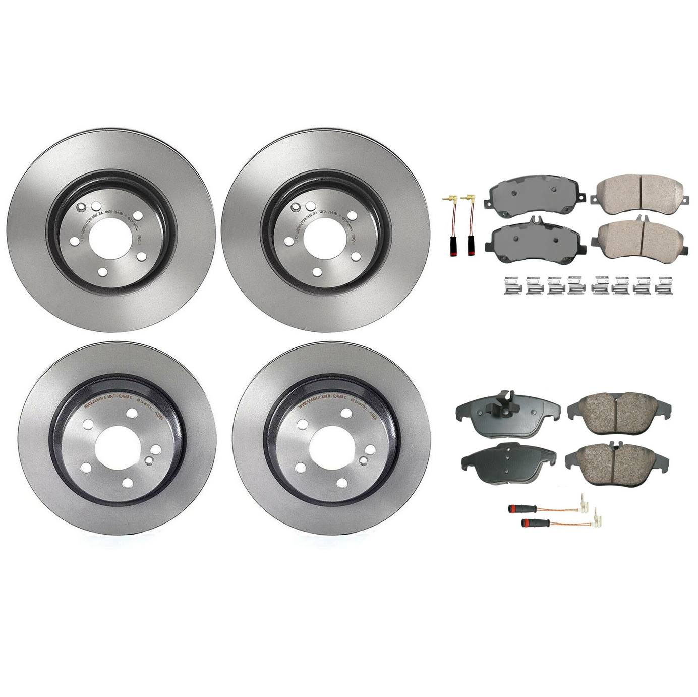 Mercedes-Benz Disc Brake Pad and Rotor Kit – Front and Rear (330mm/300mm) (Ceramic) (EURO) 2114211412