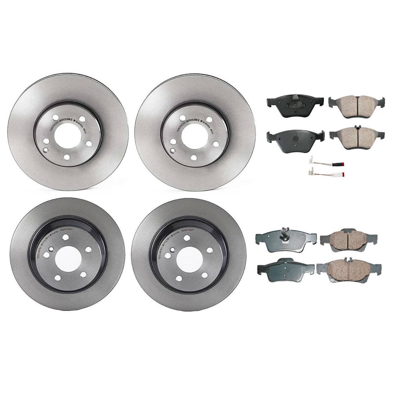 Mercedes-Benz Disc Brake Pad and Rotor Kit – Front and Rear (304mm/300mm) (Ceramic) (EURO) 2114211212