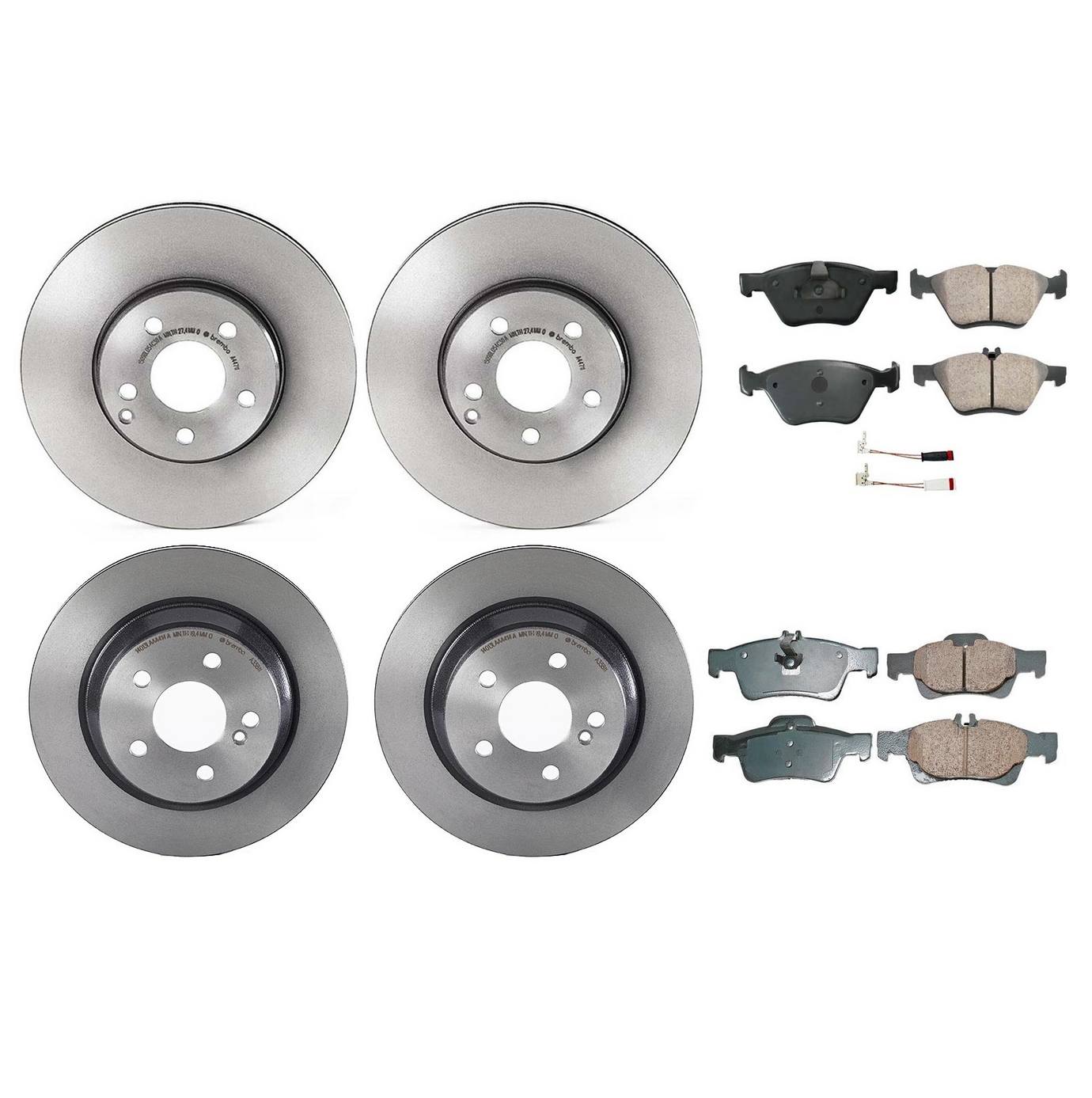 Mercedes-Benz Disc Brake Pad and Rotor Kit – Front and Rear (304mm/300mm) (Ceramic) (EURO) 2114211212