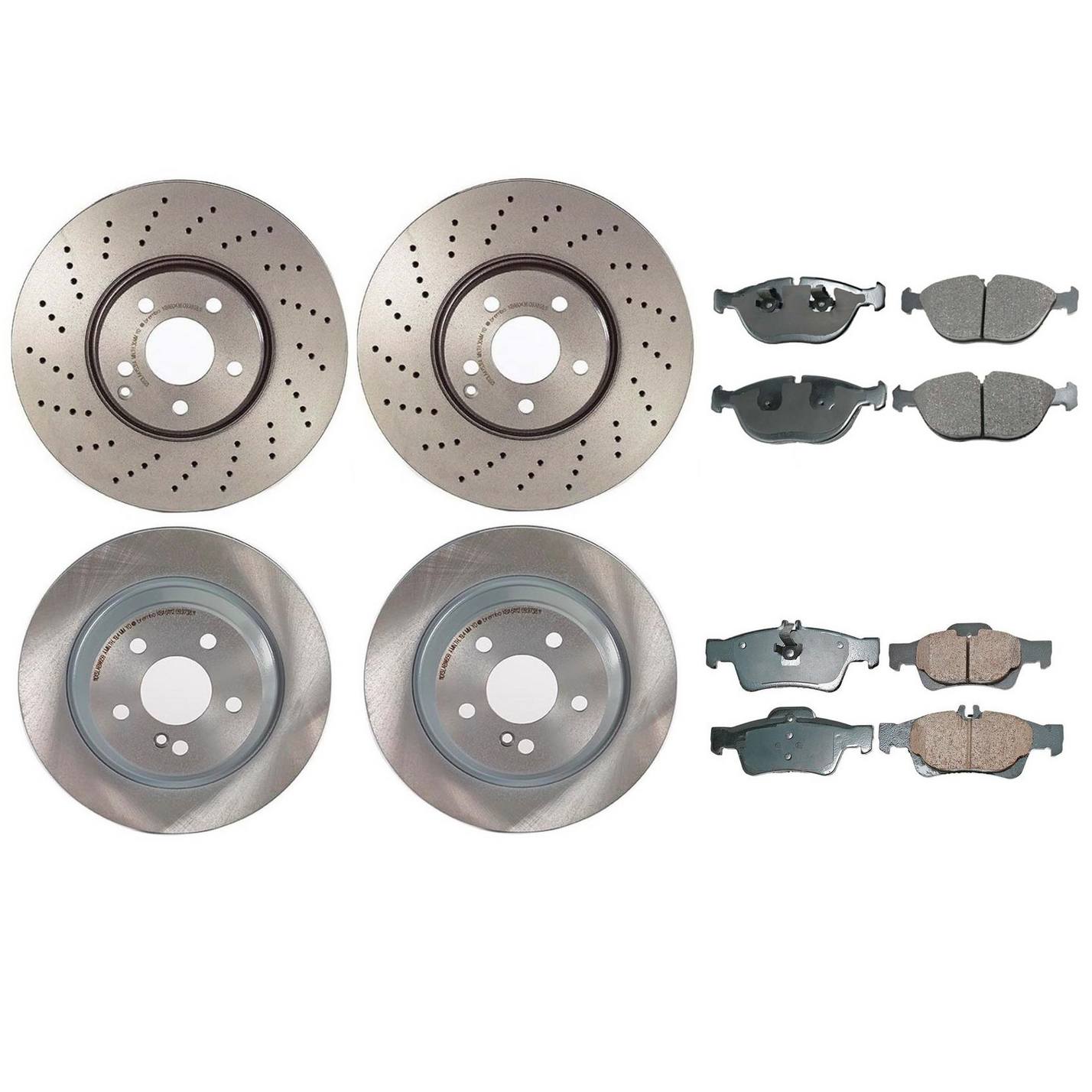 Mercedes-Benz Disc Brake Pad and Rotor Kit – Front and Rear (330mm/300mm) (Ceramic) (EURO) 2204211812