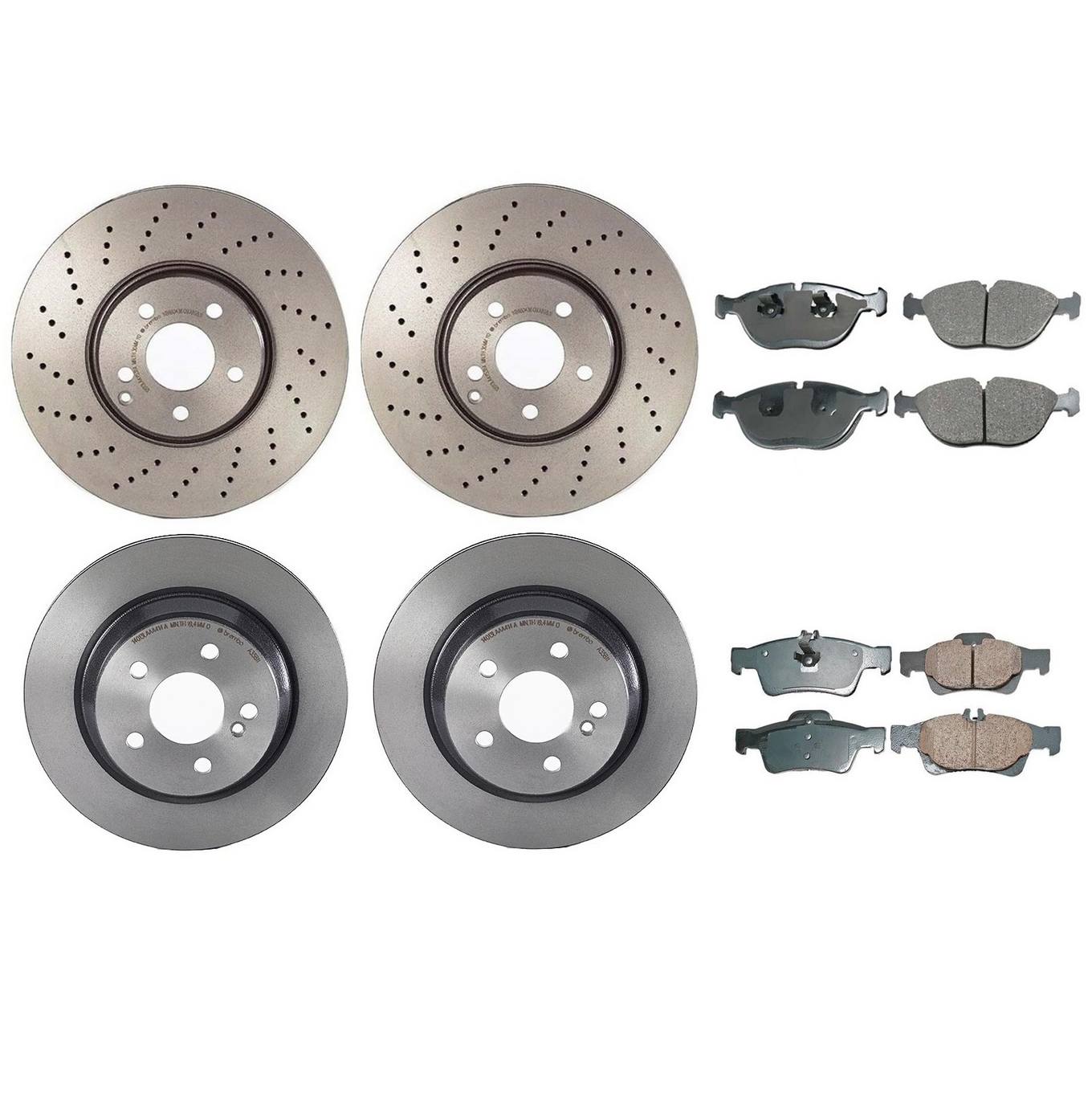 Mercedes-Benz Disc Brake Pad and Rotor Kit – Front and Rear (330mm/300mm) (Ceramic) (EURO) 2204211812