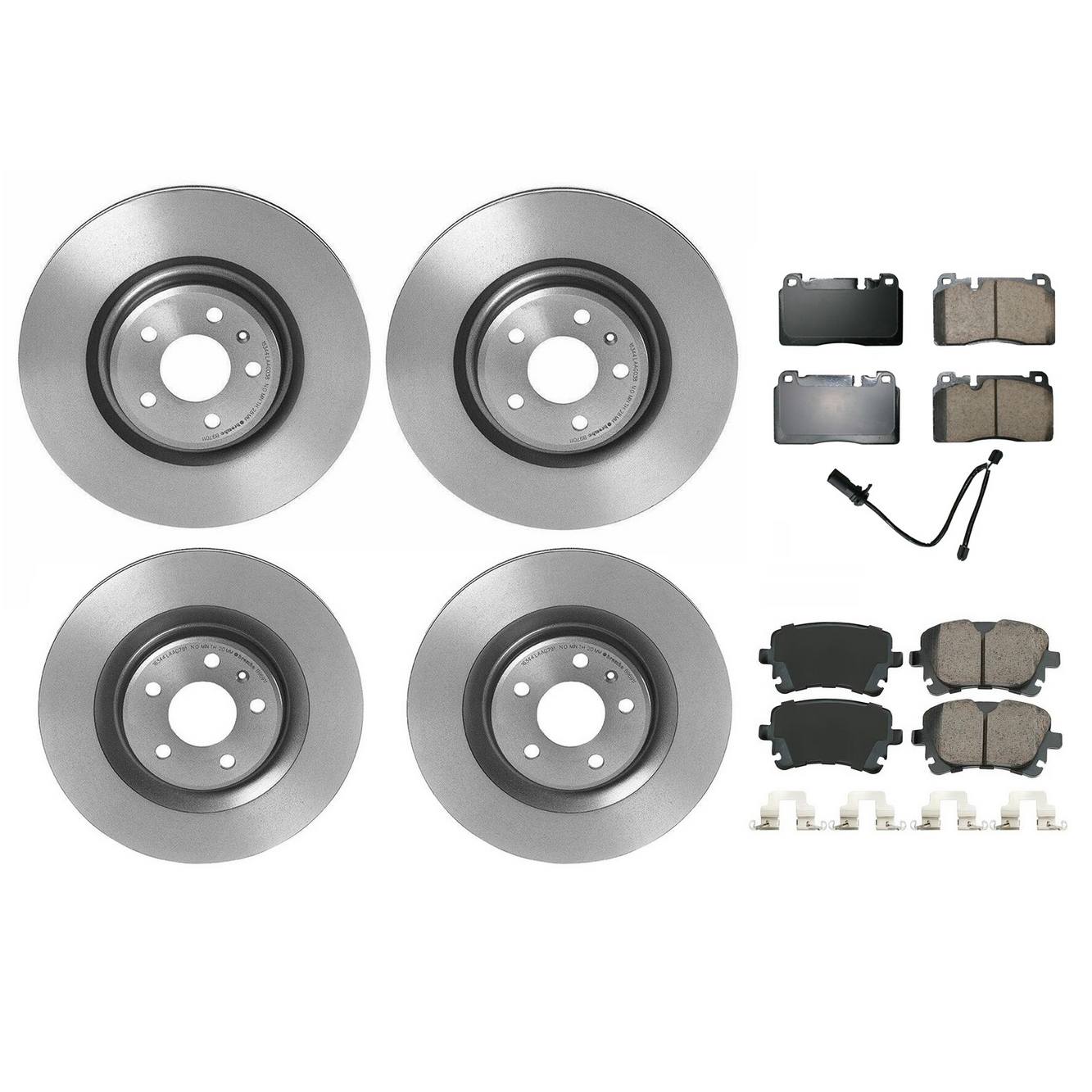 Audi Disc Brake Pad and Rotor Kit – Front and Rear (345mm/330mm) (Ceramic) (EURO) 95B615301B