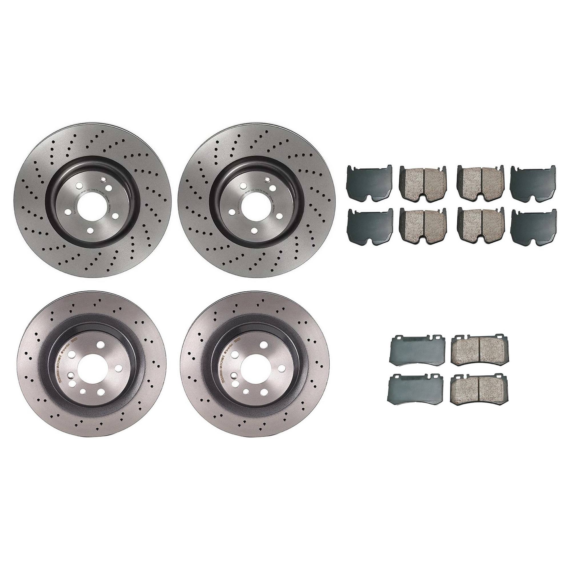 Mercedes-Benz Disc Brake Pad and Rotor Kit – Front and Rear (360mm/330mm) (Ceramic) (EURO) 220421191264