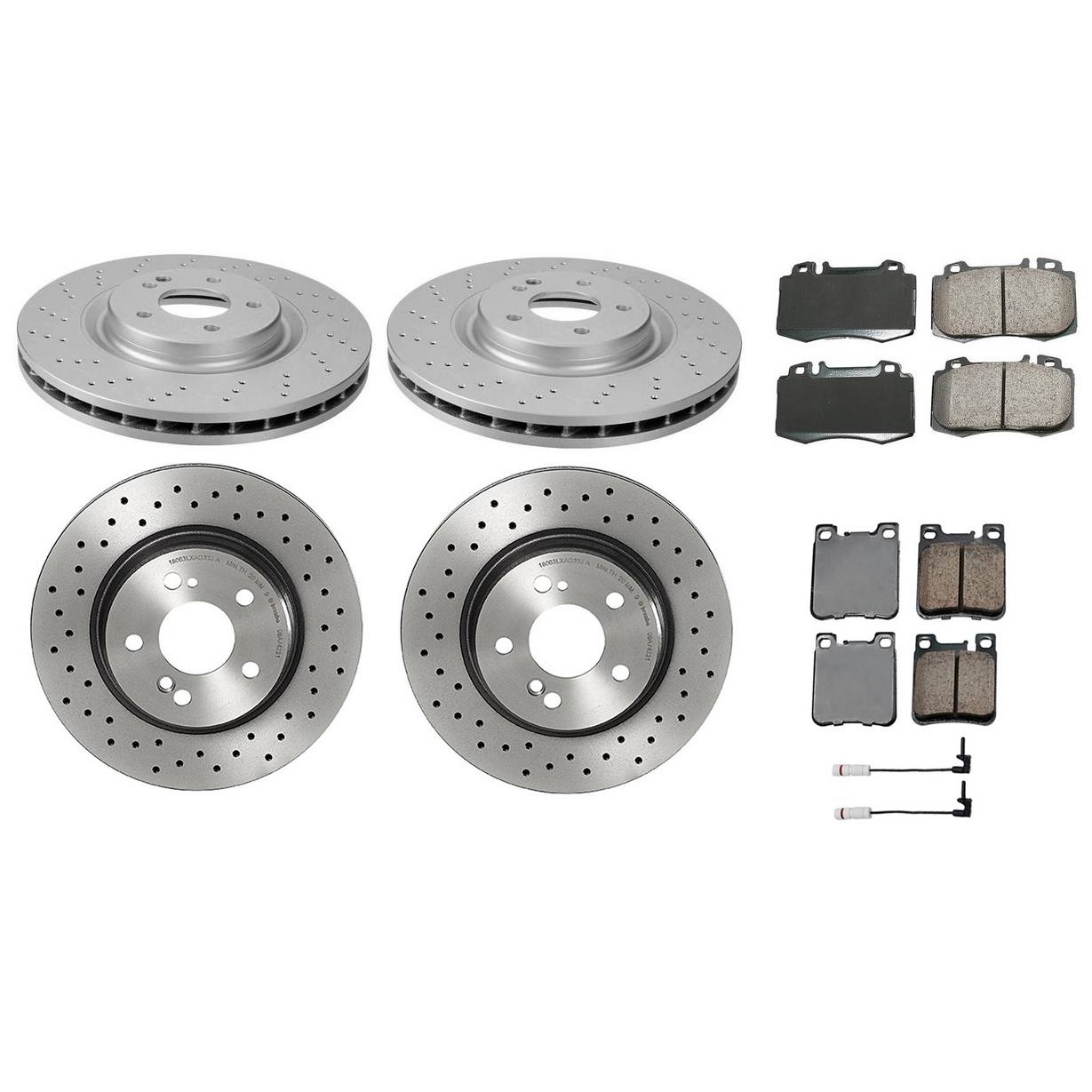 Mercedes-Benz Disc Brake Pad and Rotor Kit – Front and Rear (334mm/300mm) (Ceramic) (EURO) 129421231264