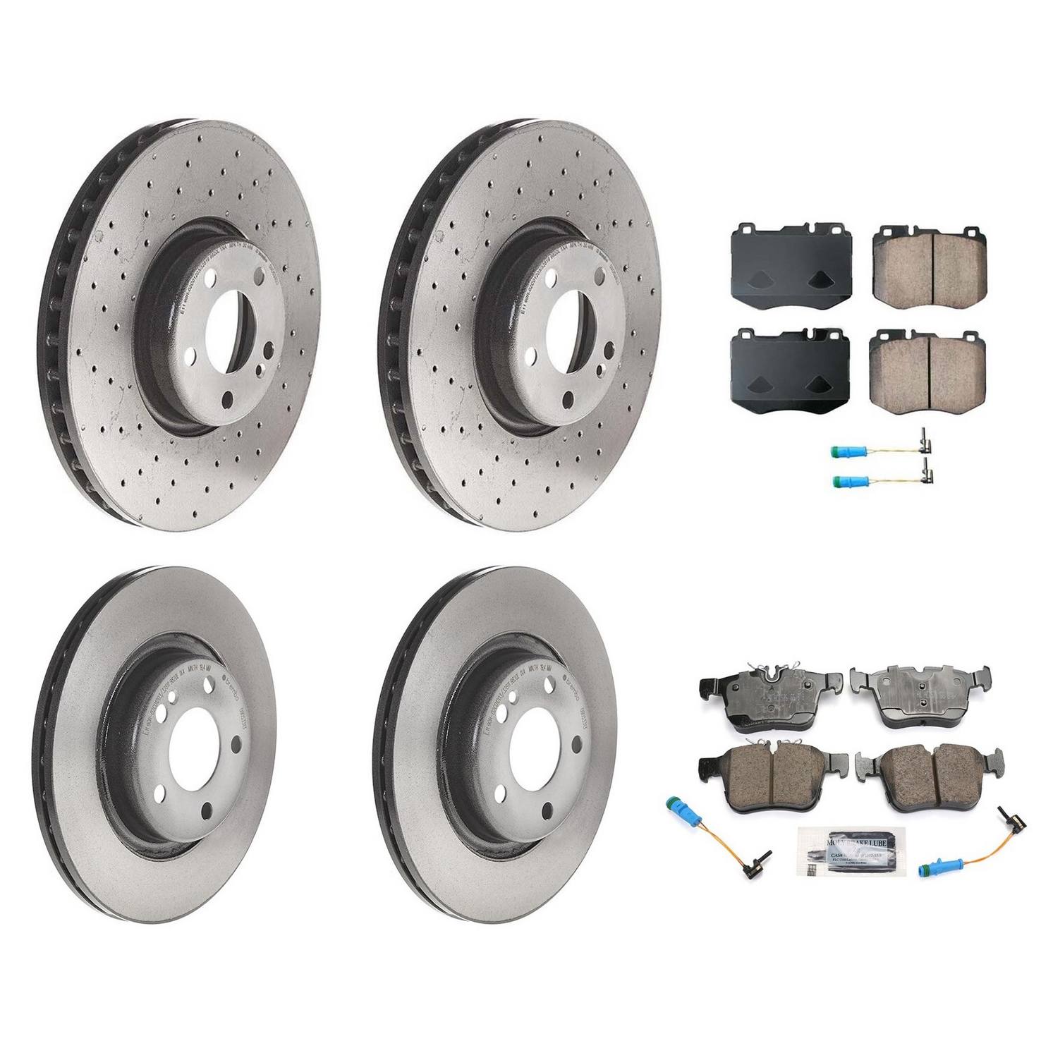 Mercedes-Benz Disc Brake Pad and Rotor Kit – Front and Rear (342mm/300mm) (Ceramic) (EURO) 0004212212