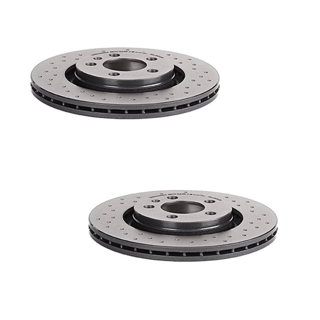 Volkswagen Disc Brake Pad & Rotor Kit – Front & Rear (Xtra) (Drilled) (280/232mm) (Ceramic) (EURO) 1J0615301P