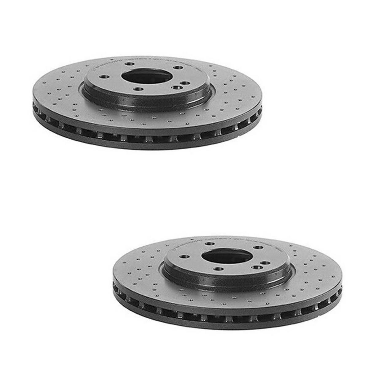 Mercedes-Benz Disc Brake Pad & Rotor Kit – Front & Rear (Xtra-Drilled) (300mm/278mm) (Ceramic) (EURO) 5098064AC