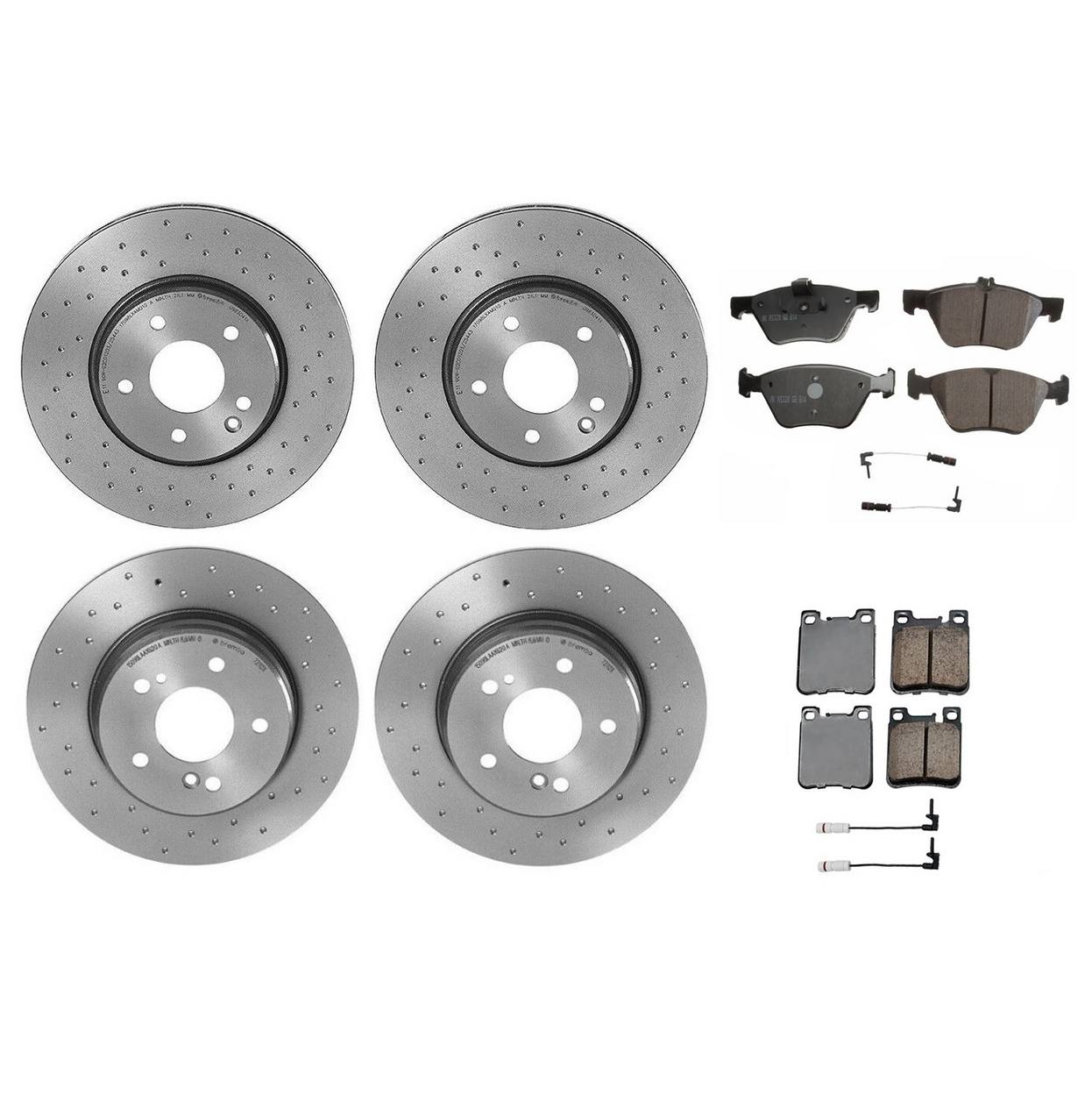 Mercedes-Benz Disc Brake Pad & Rotor Kit – Front & Rear (Xtra-Drilled) (300mm/290mm) (Ceramic) (EURO) 5098064AC