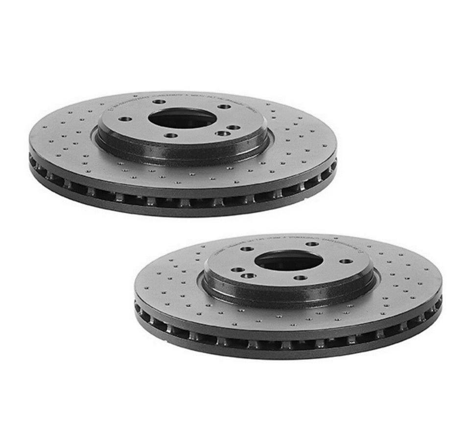 Mercedes-Benz Disc Brake Pad & Rotor Kit – Front & Rear (Xtra-Drilled) (300mm/290mm) (Ceramic) (EURO) 5098064AC