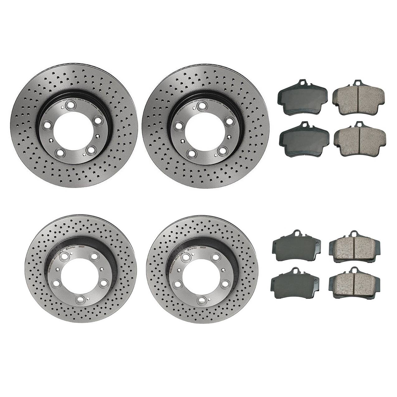 Porsche Disc Brake Pad and Rotor Kit – Front and Rear (318mm) (299mm) (Ceramic) (EURO) 99635140602