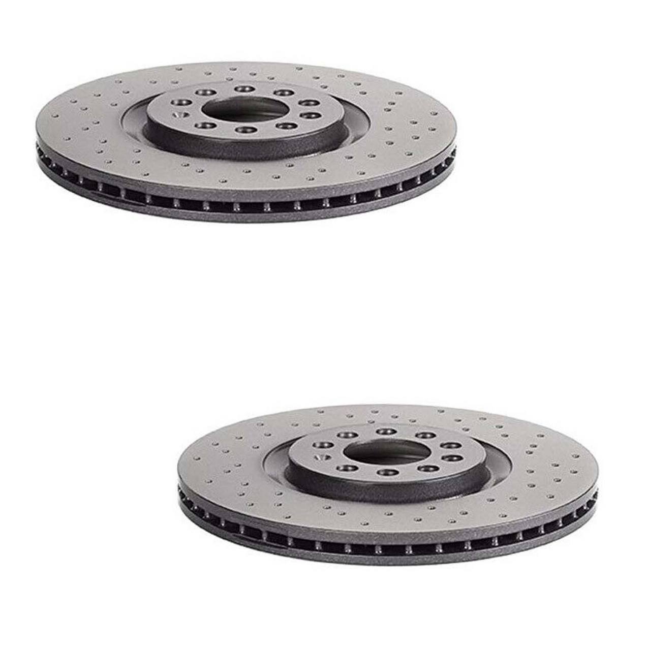 Audi Volkswagen Disc Brake Pad and Rotor Kit – Front (Xtra) (Drilled) (312mm) (Ceramic) (EURO) 8N0615301A