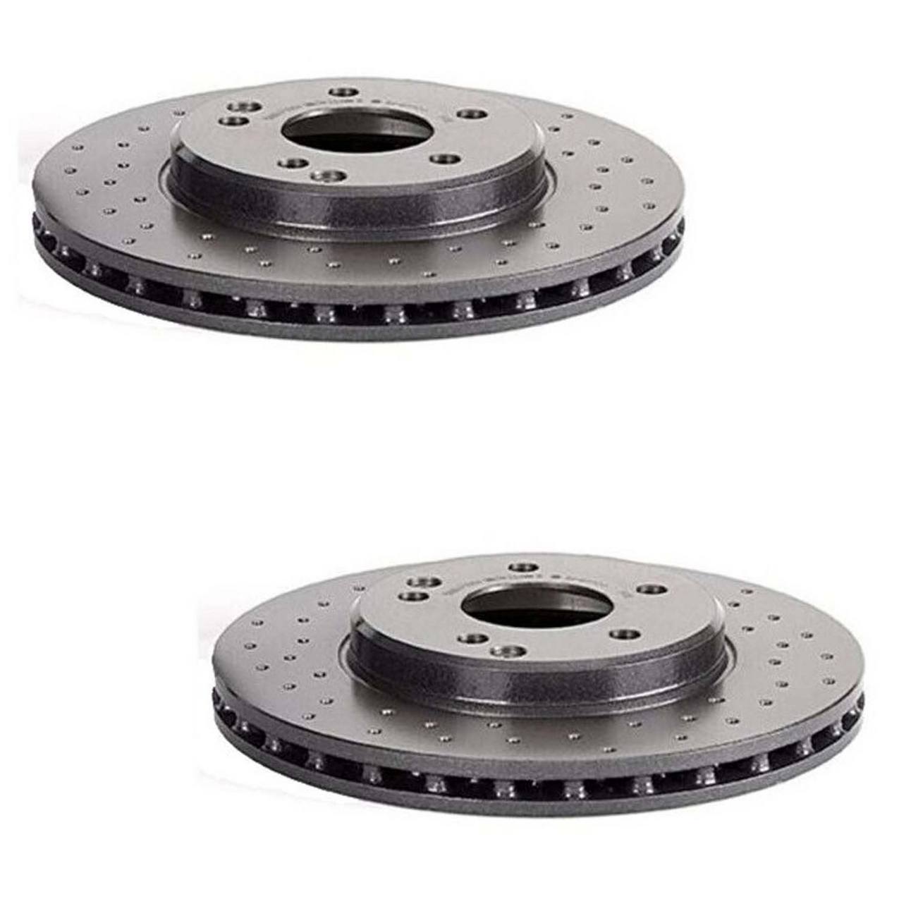 Mercedes-Benz Disc Brake Pad and Rotor Kit – Front (Xtra) (Cross-Drilled) (288mm) (Ceramic) (EURO) 2034210312