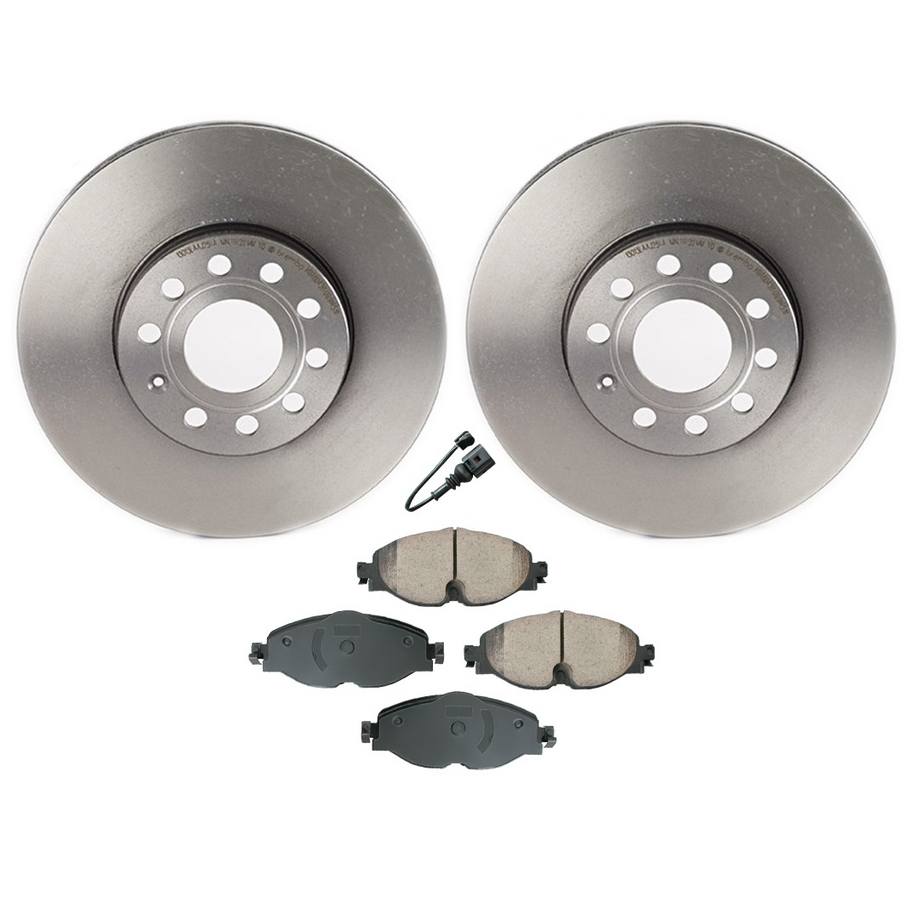 Audi Volkswagen Disc Brake Pad and Rotor Kit – Front (288mm) (Ceramic) (EURO) 5Q0615301H