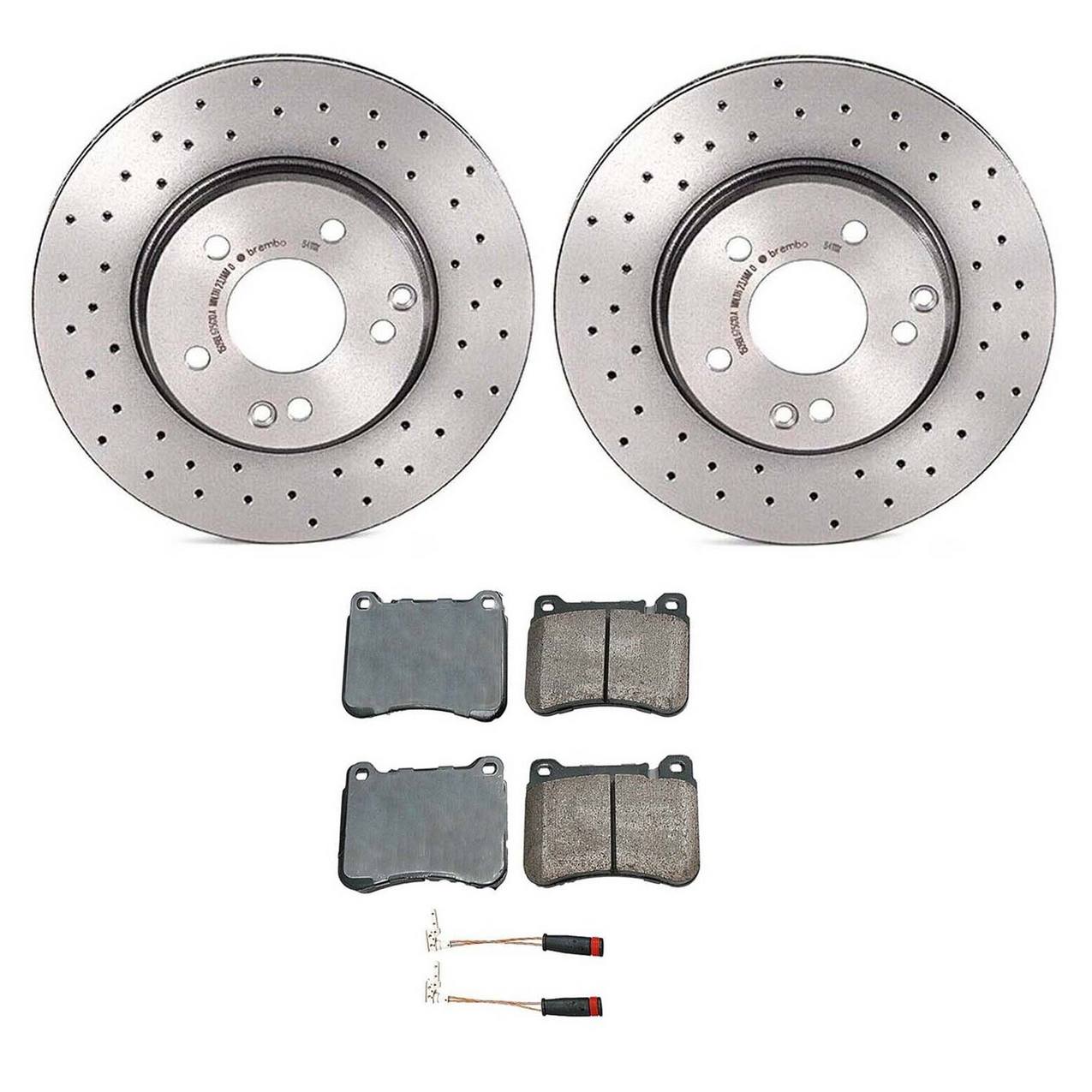 Mercedes-Benz Disc Brake Pad and Rotor Kit – Front (Xtra) (Cross-Drilled) (288mm) (Ceramic) (EURO) 2034210312