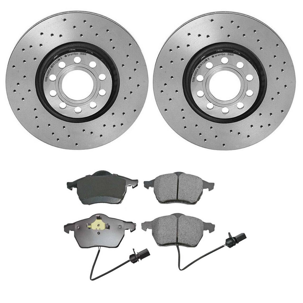 Audi Disc Brake Pad and Rotor Kit – Front (Xtra) (Drilled) (312mm) (Ceramic) (EURO) 8E0615301R