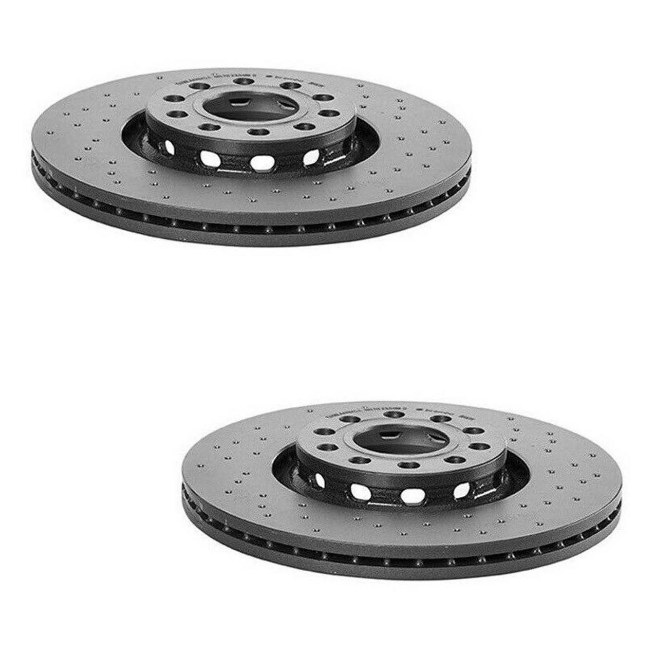 Audi Disc Brake Pad and Rotor Kit – Front (Xtra) (Drilled) (312mm) (Ceramic) (EURO) 8E0615301R