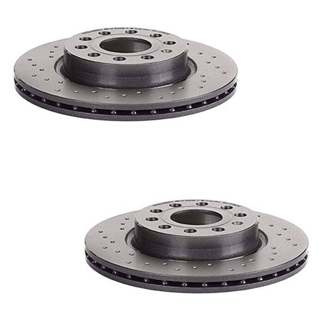 Volkswagen Disc Brake Pad and Rotor Kit – Front (Xtra) (Drilled) (280mm) (Ceramic) (EURO) 5C0615301