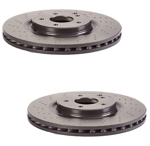 Mercedes-Benz Disc Brake Pad and Rotor Kit – Front (330mm) (Ceramic) (Drilled) (EURO) 2034211312