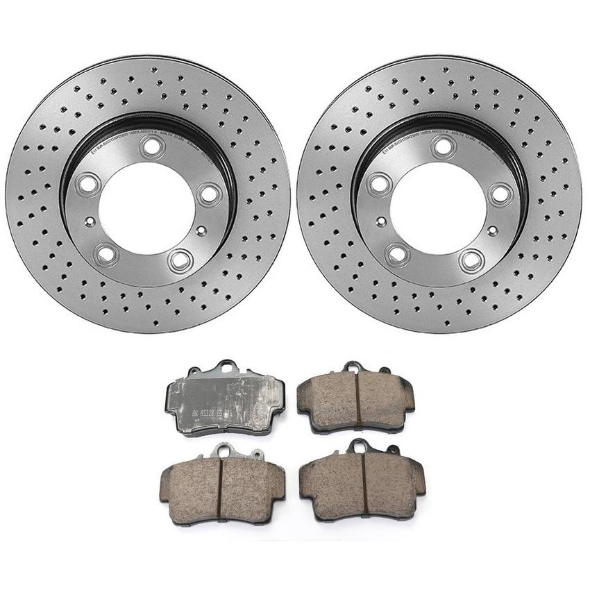 Porsche Disc Brake Pad and Rotor Kit – Front (298mm) (Drilled) (Ceramic) (EURO) 98735140201