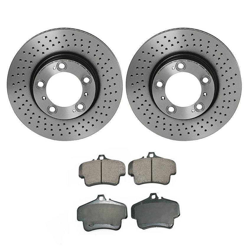 Porsche Disc Brake Pad and Rotor Kit – Front (318mm) (Drilled) (Ceramic) (EURO) 99635140602