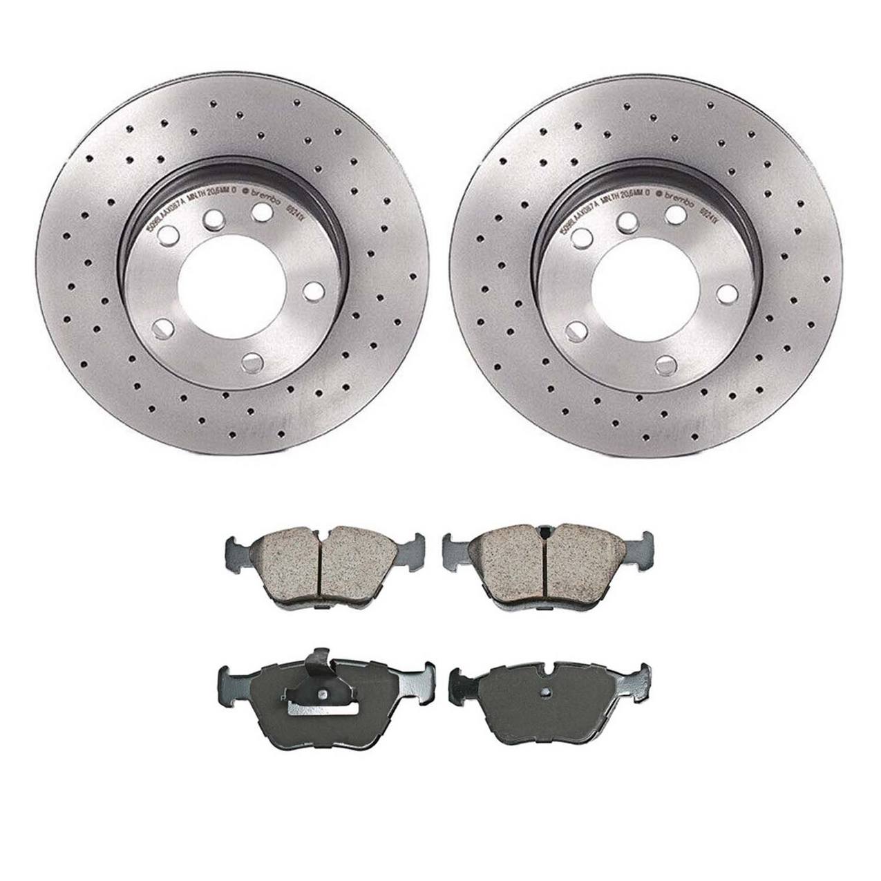 BMW Disc Brake Pad and Rotor Kit – Front (Xtra) (Drilled) (296mm) (Ceramic) (EURO) 34116767061